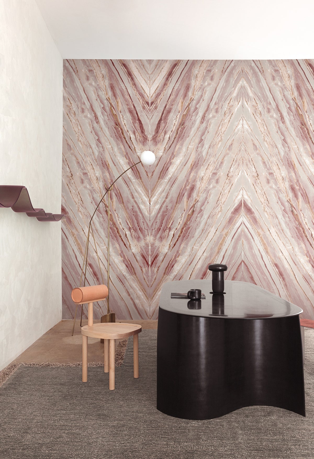 Masureel behang Orobico Plum in interieur