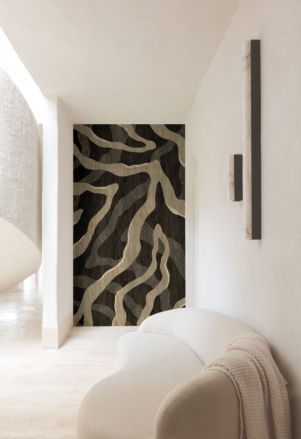 Masureel behang Intarsio Cinder in interieur