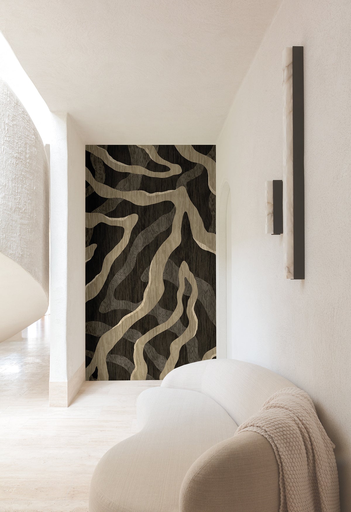 Masureel behang Intarsio Cinder in interieur