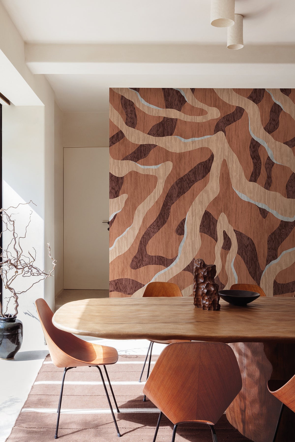 Masureel behang Intarsio Sienna in interieur