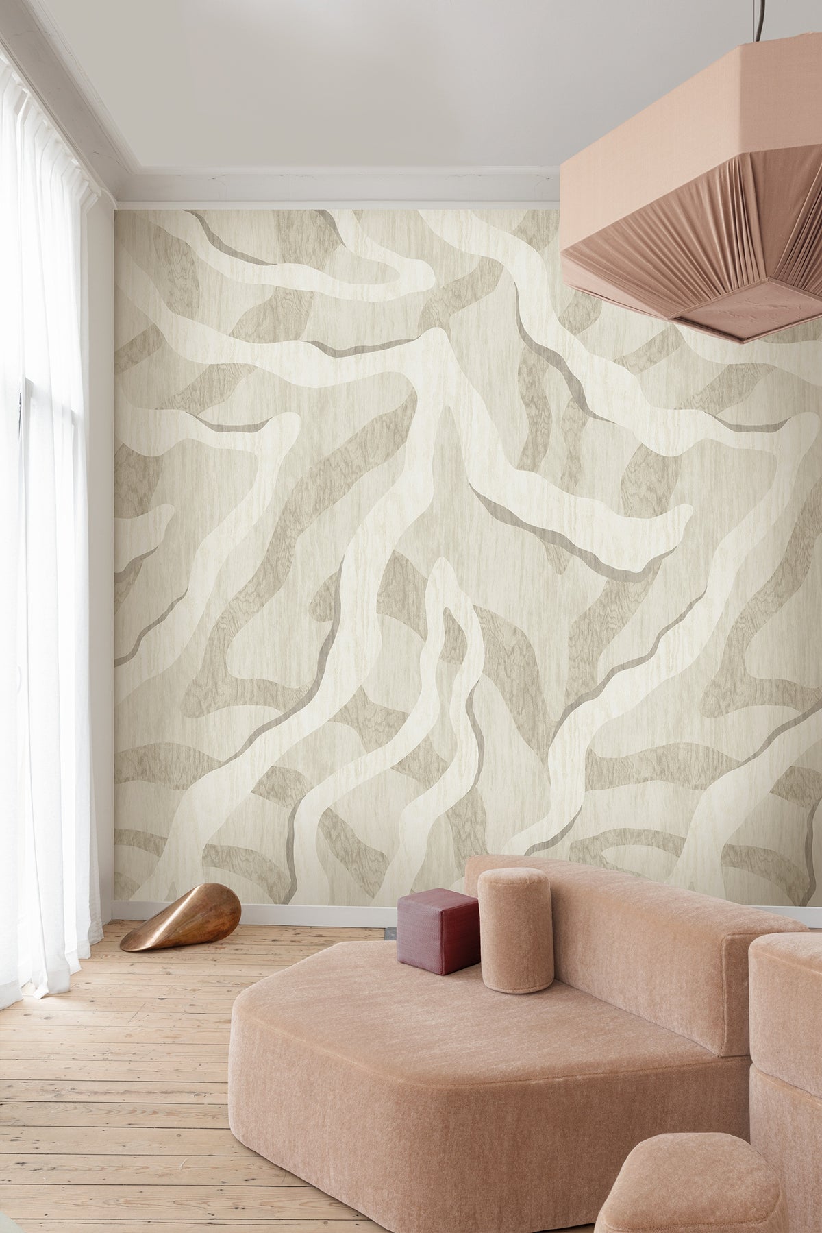 Masureel behang Intarsio Pumice in interieur
