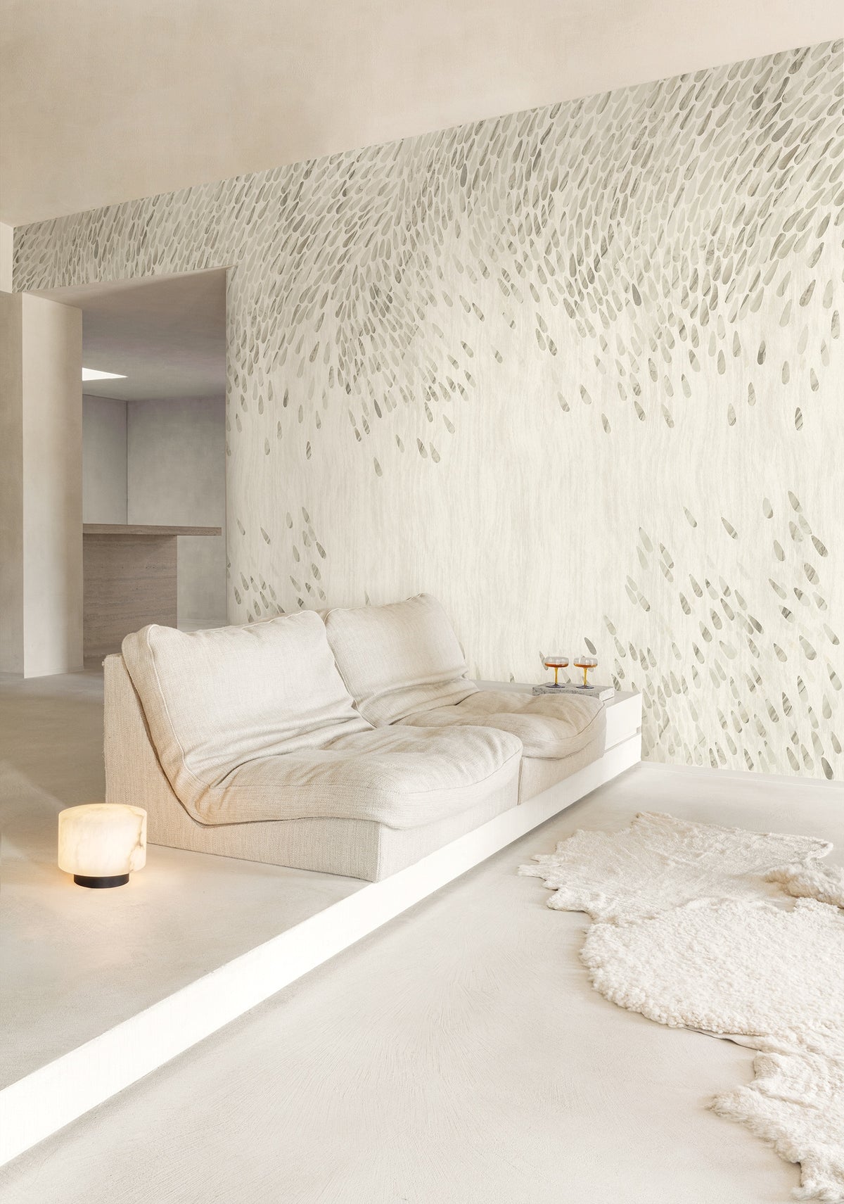 Masureel behang Lapilli Chalk in interieur
