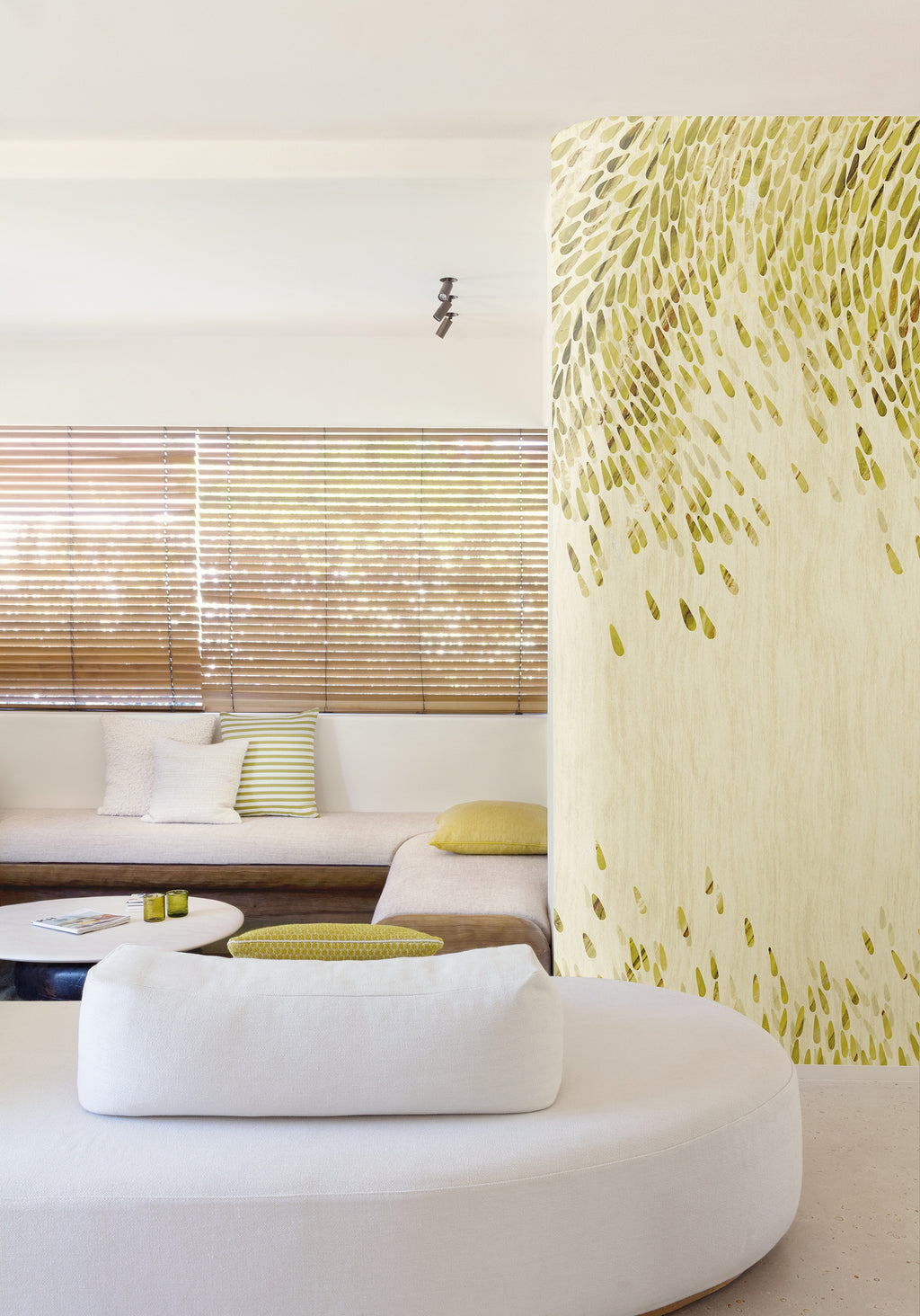 Masureel behang Lapilli Hemp in interieur