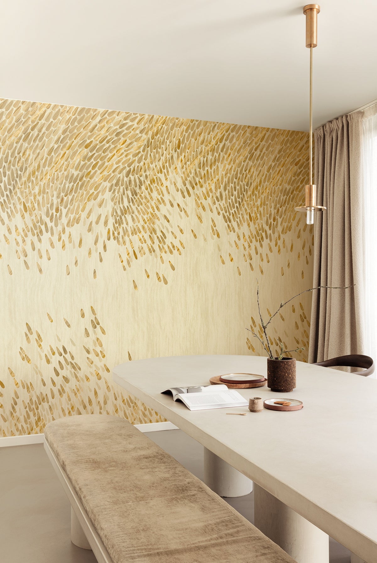 Masureel behang Lapilli Gold in interieur