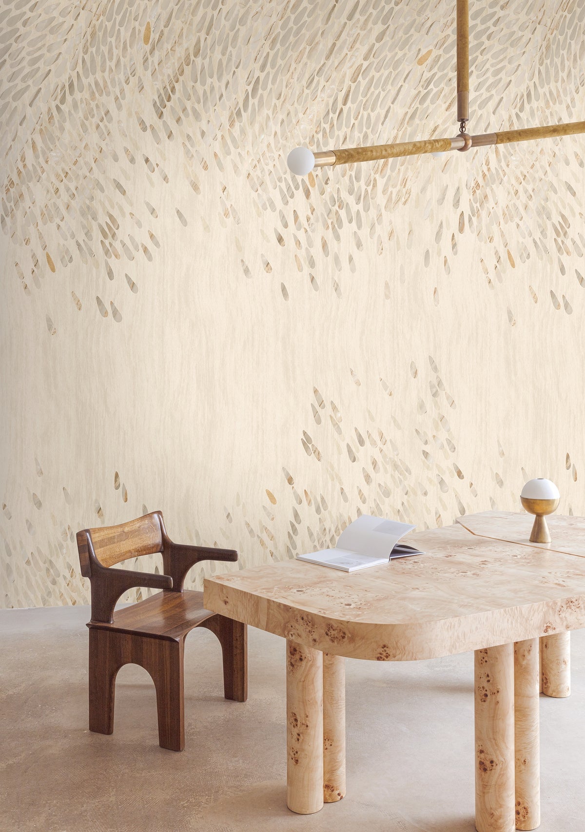 Masureel behang Lapilli Sirocco in interieur