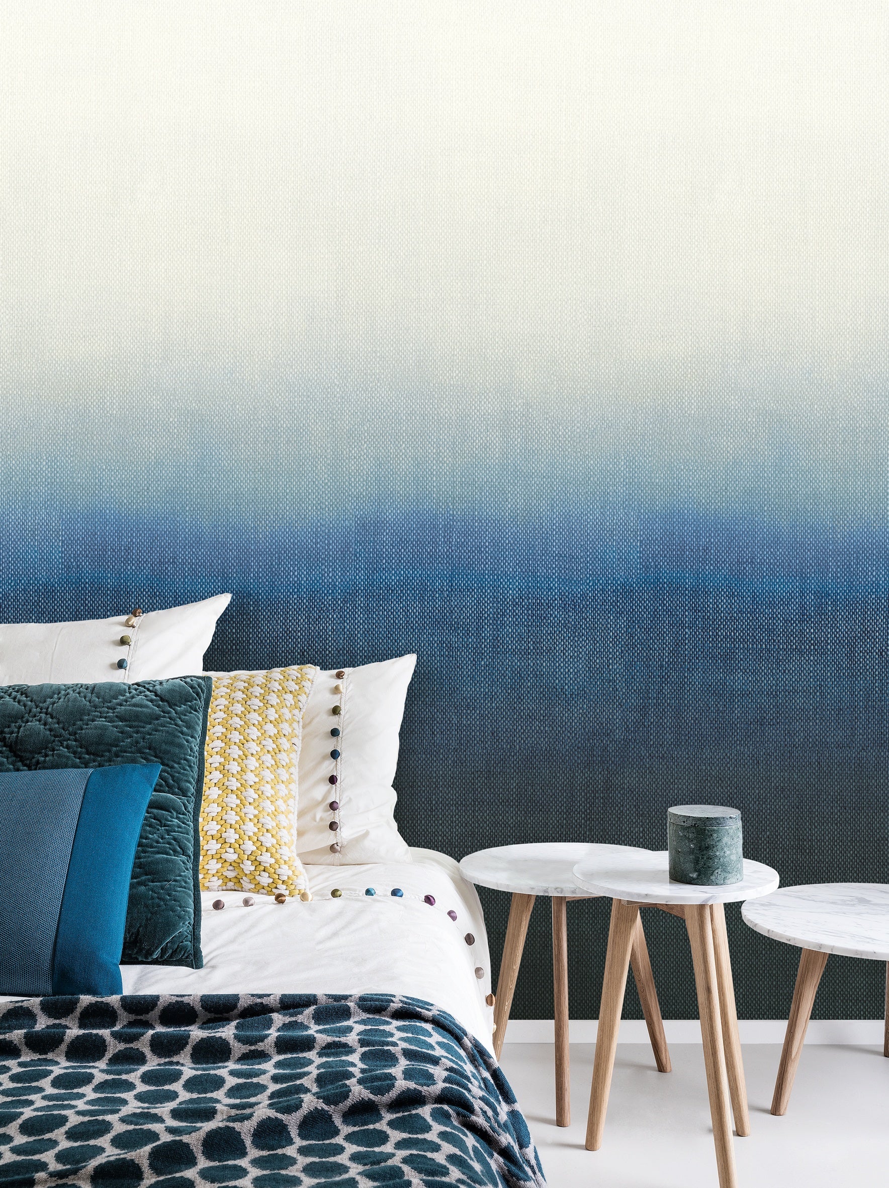 Masureel behang Mitsu Cobalt in interieur