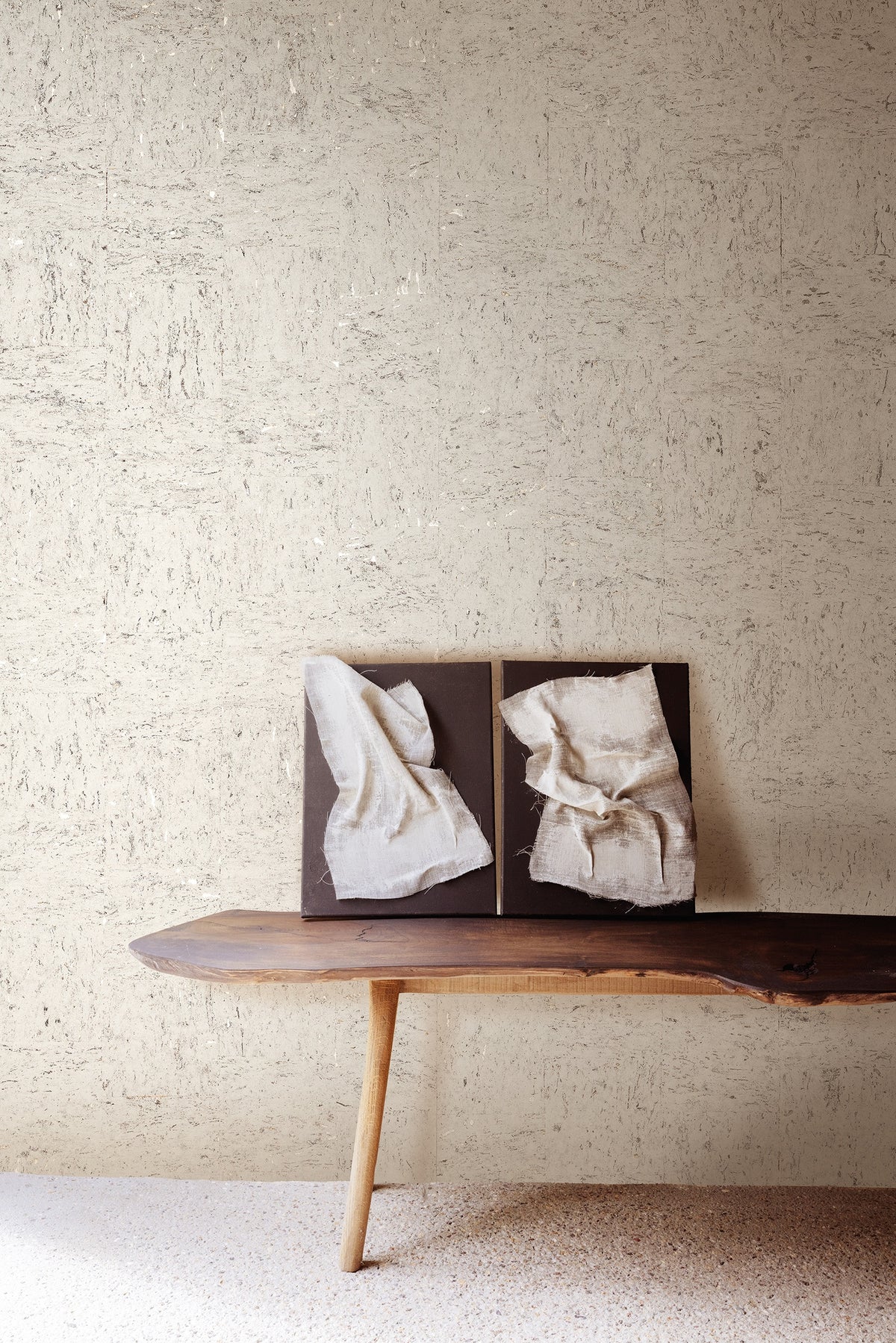 Masureel behang Trama Oyster in interieur
