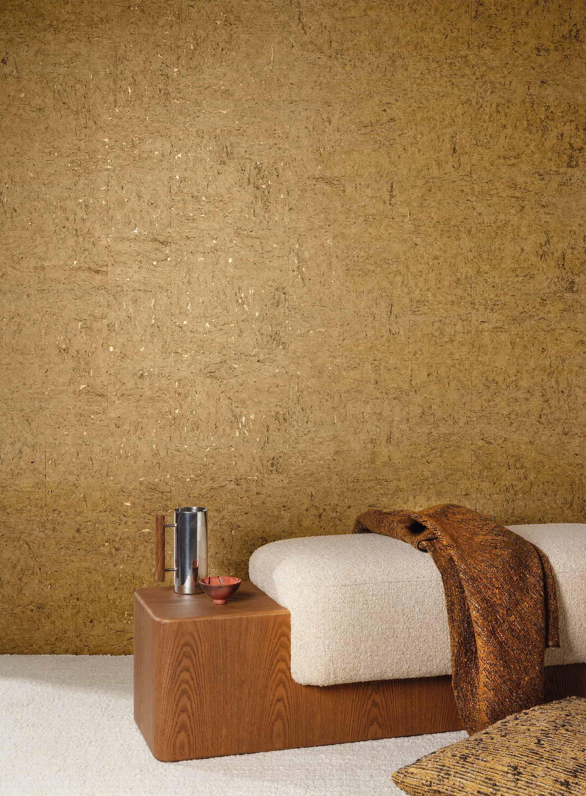 Masureel behang Trama Gold in interieur