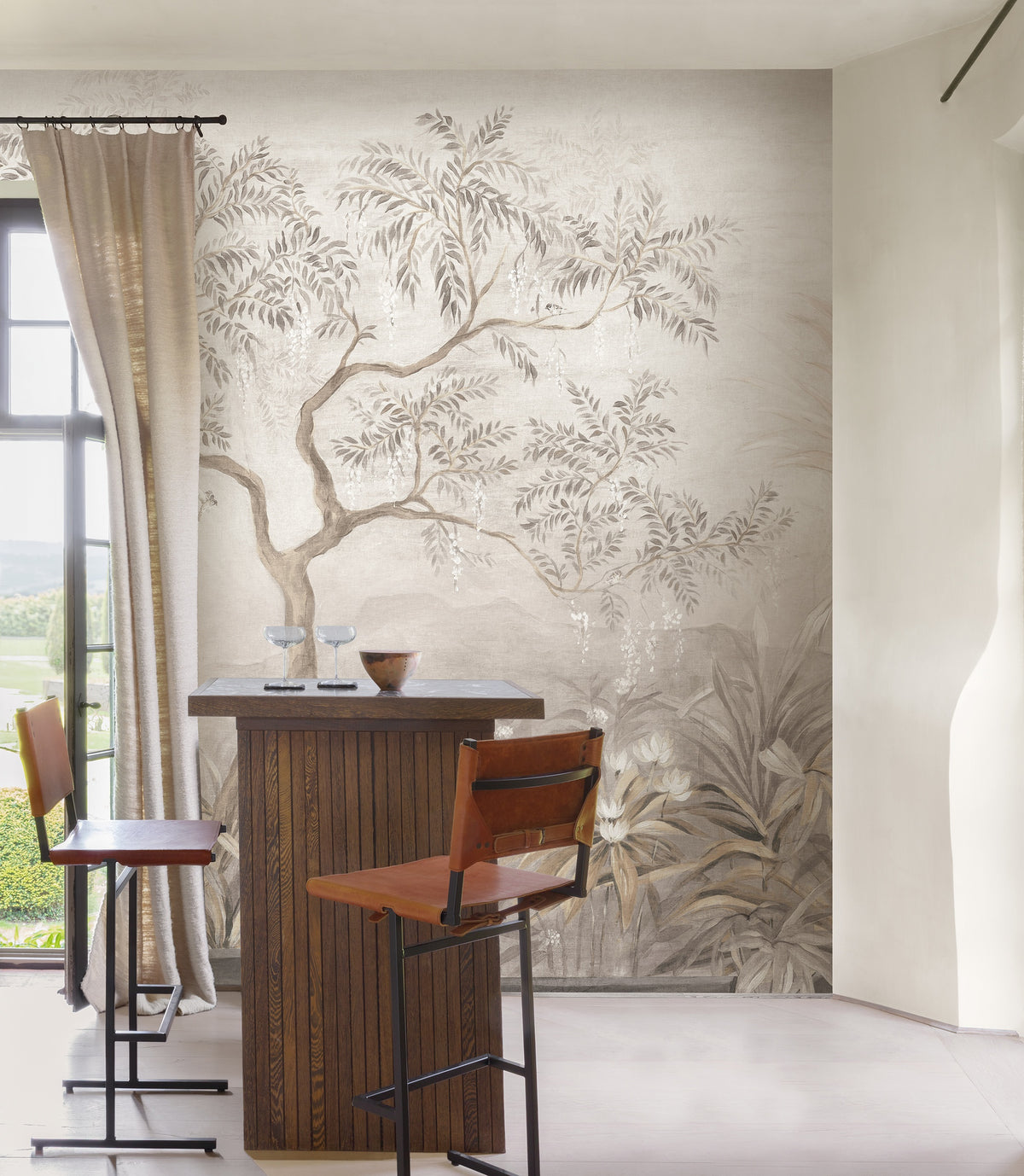 Masureel behang Palmira Oyster in interieur