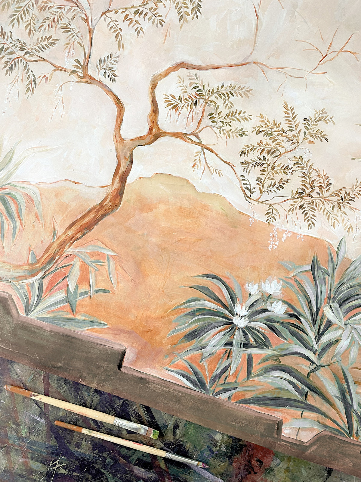 Masureel behang Palmira Almond, detail van het behang