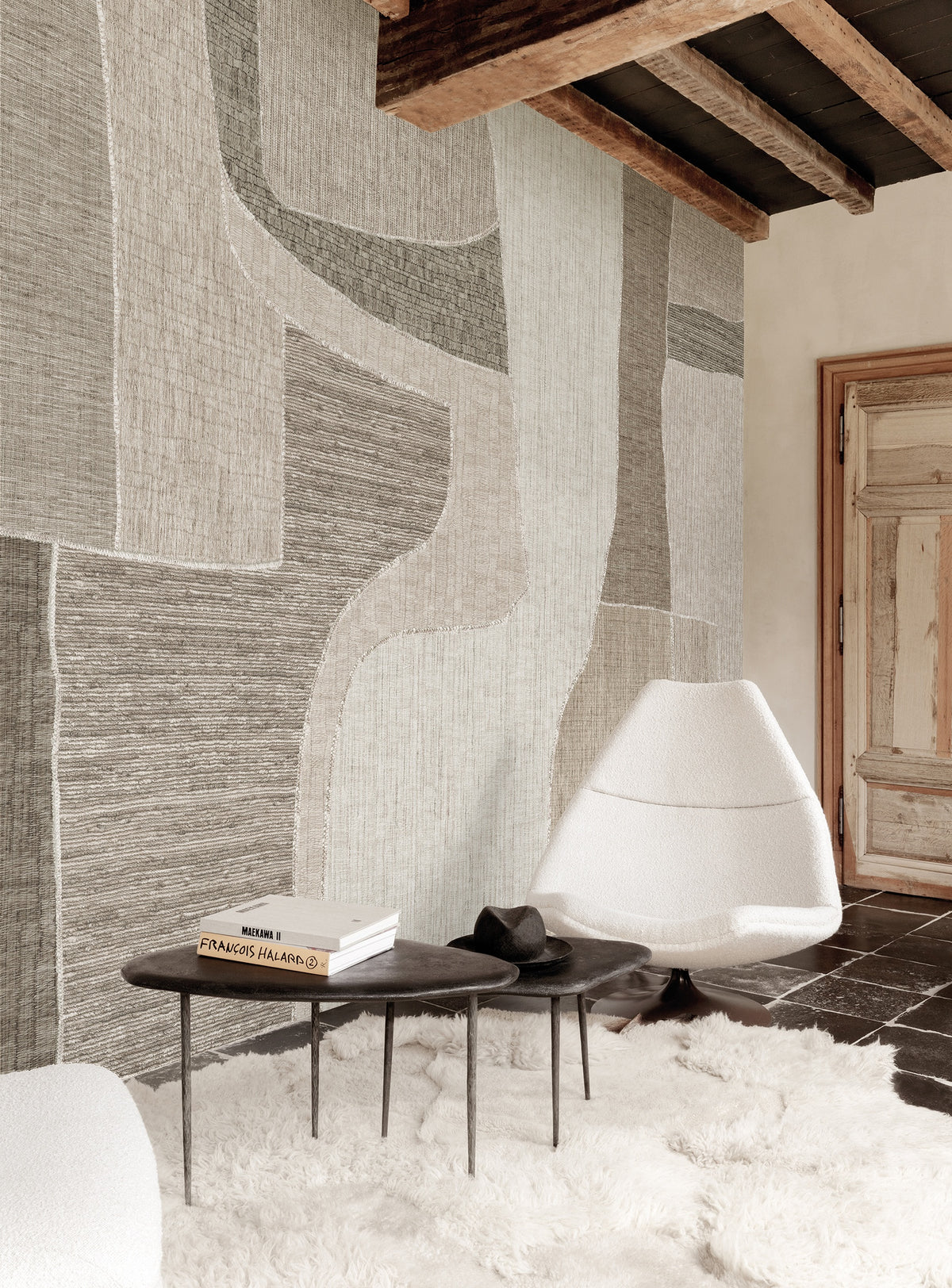Masureel behang Boro Oyster in interieur