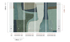 Masureel behang Boro Teal, indeling van de panelen