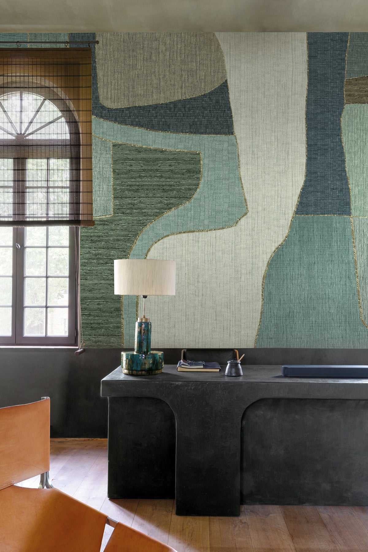 Masureel behang Boro Teal in interieur