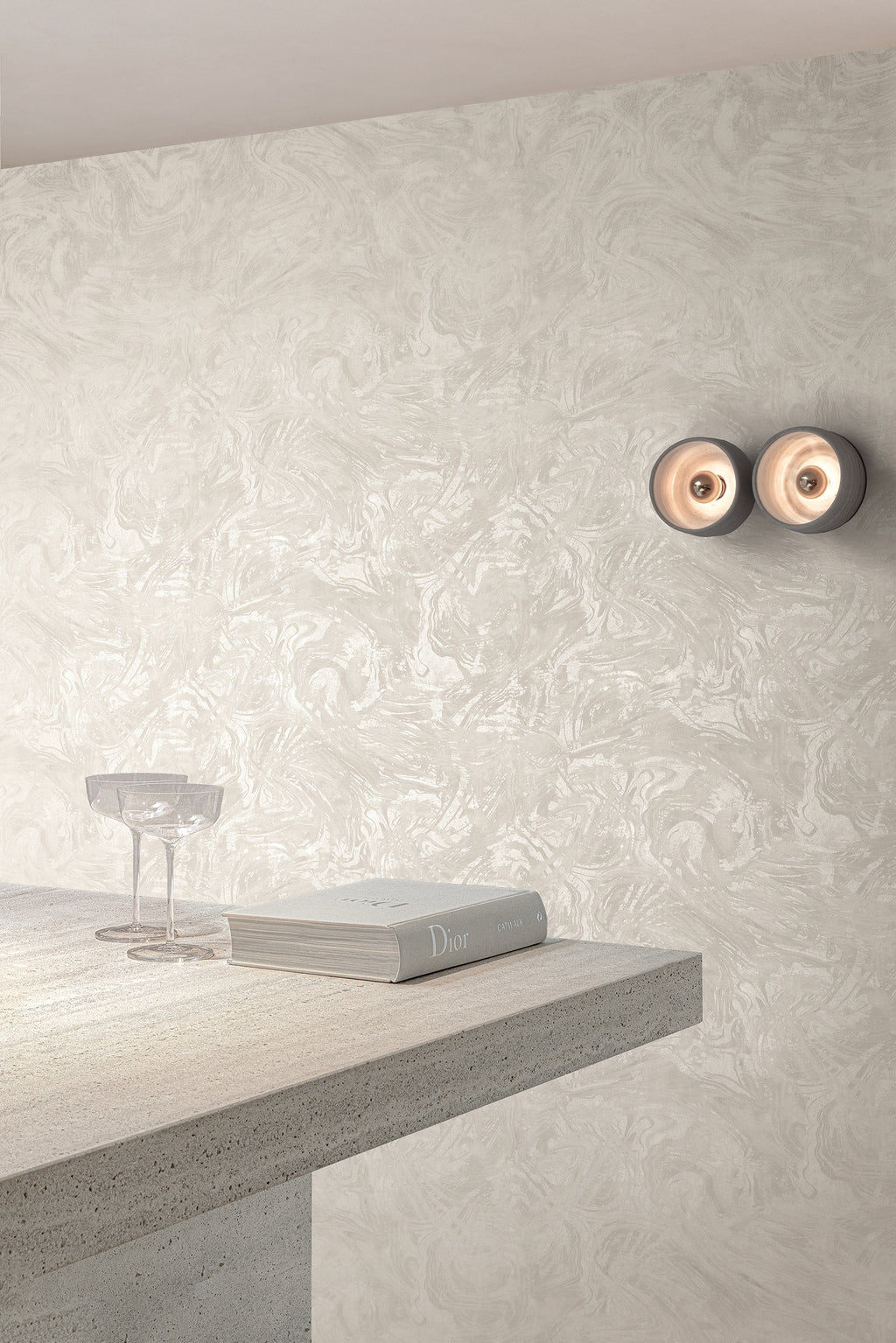 Masureel behang Ebru Moonbeam in interieur