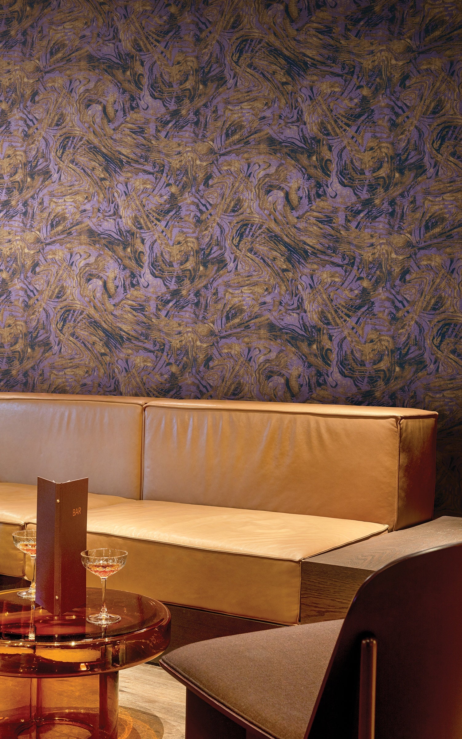Masureel behang Ebru Astral in interieur