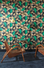 Masureel behang Henry Emerald in interieur