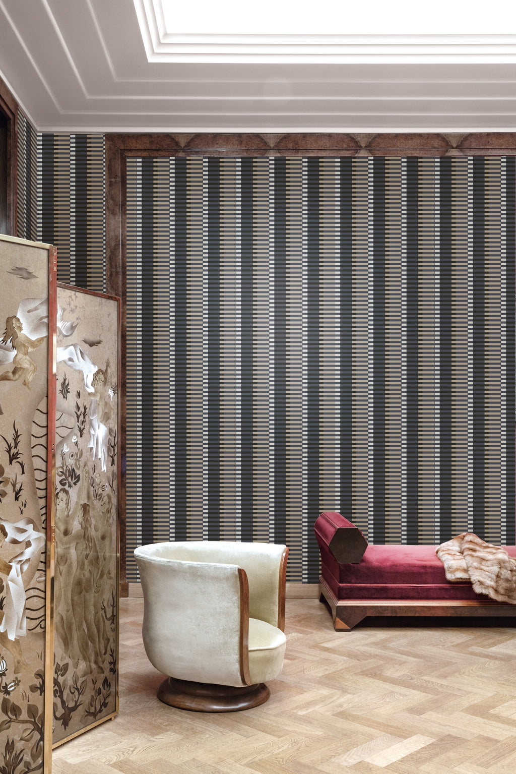 Masureel behang Jules Woodrose in interieur