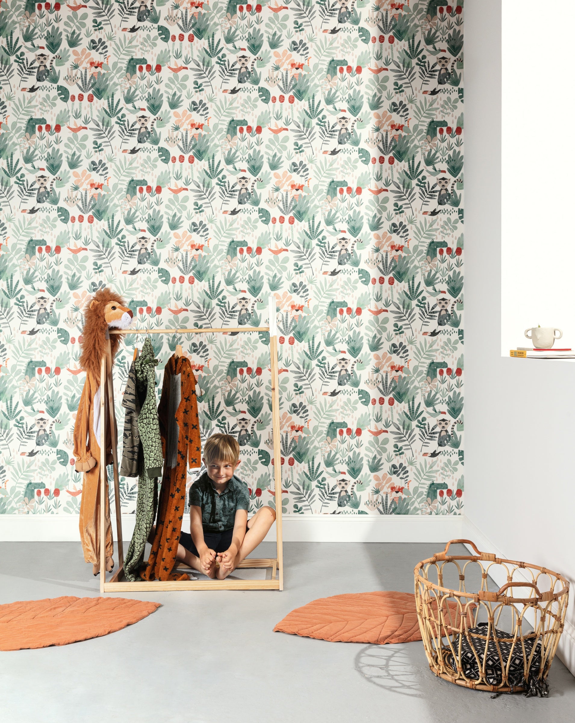 Masureel behang WILDERNESS CORAL in interieur