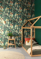 Masureel behang WILDERNESS TEAL in interieur