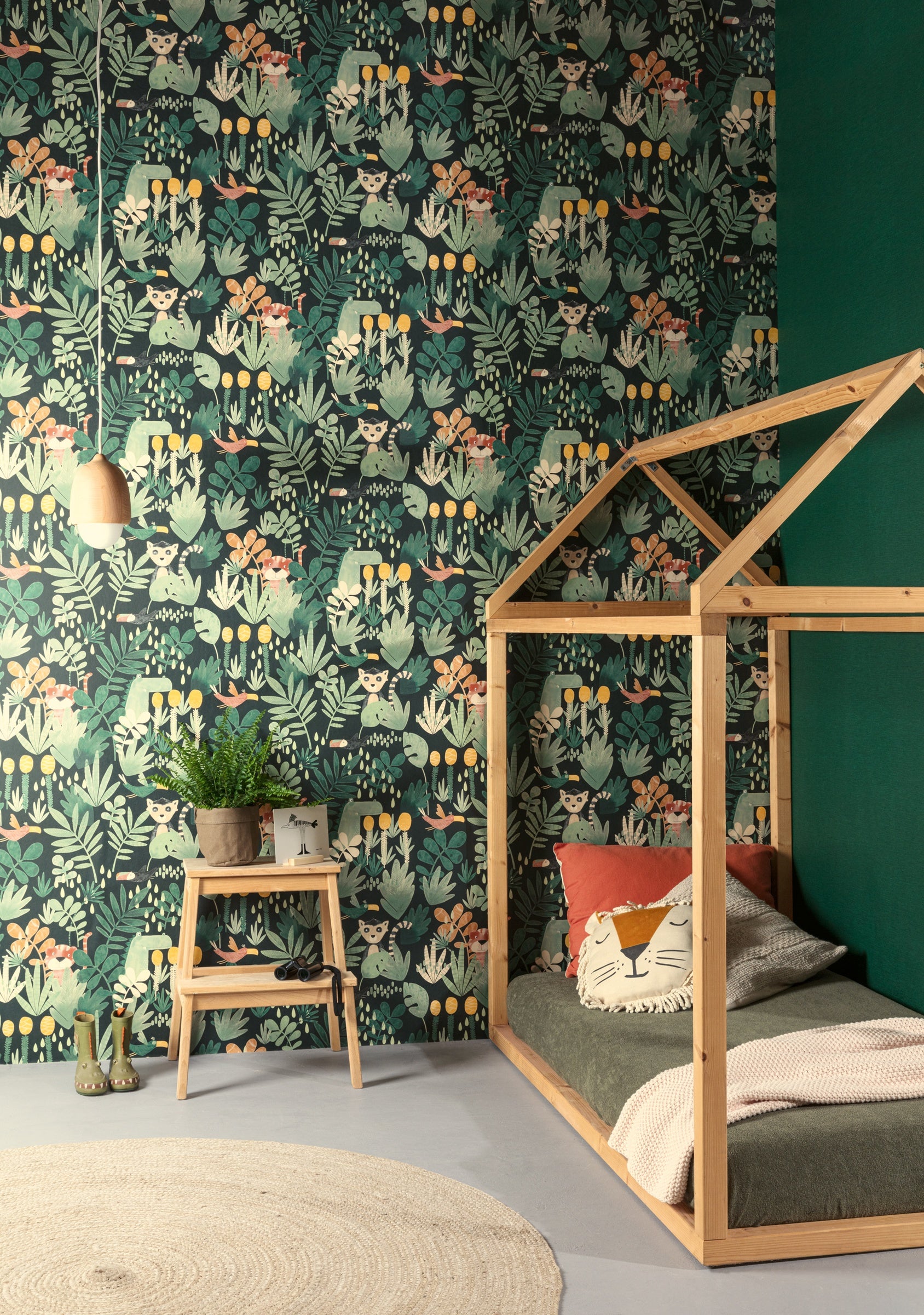 Masureel behang WILDERNESS TEAL in interieur