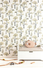 Masureel behang TREES SAND in interieur