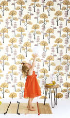Masureel behang TREES AMBER in interieur