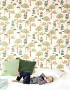 Masureel behang TREES TEAL in interieur