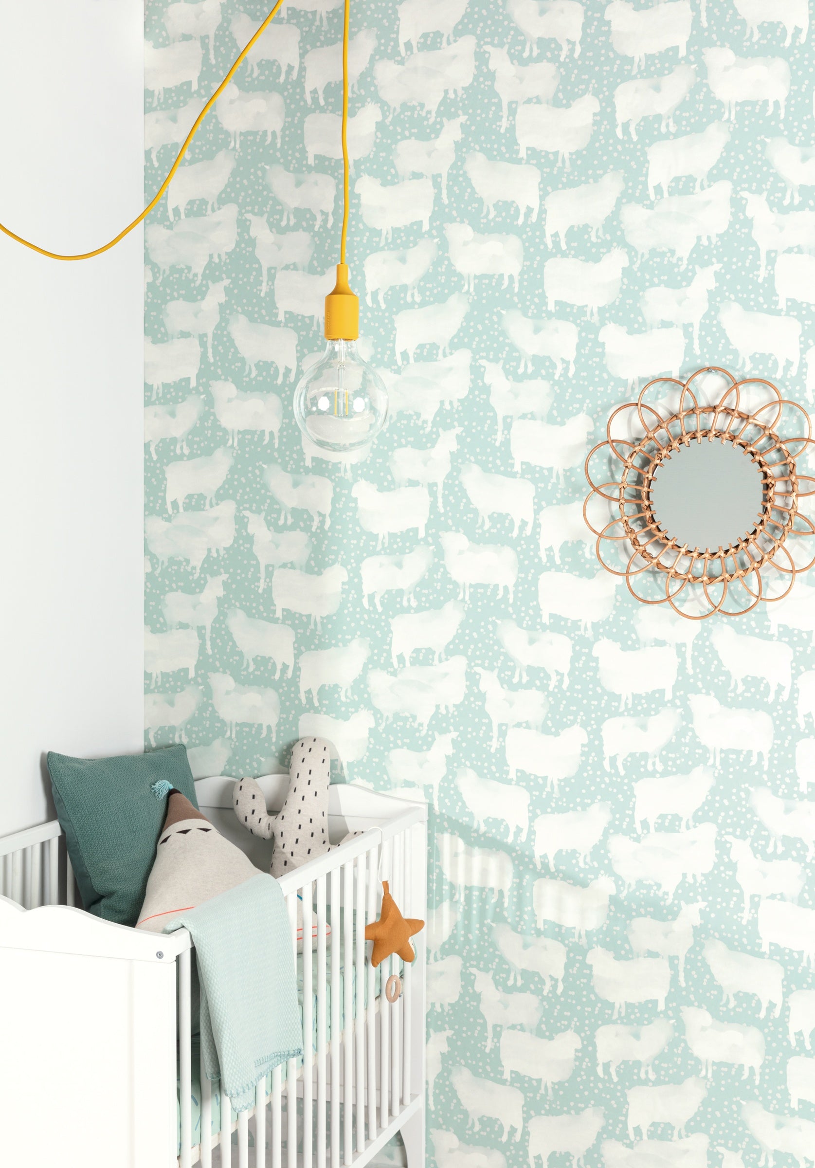 Masureel behang SLEEPY JADE in interieur