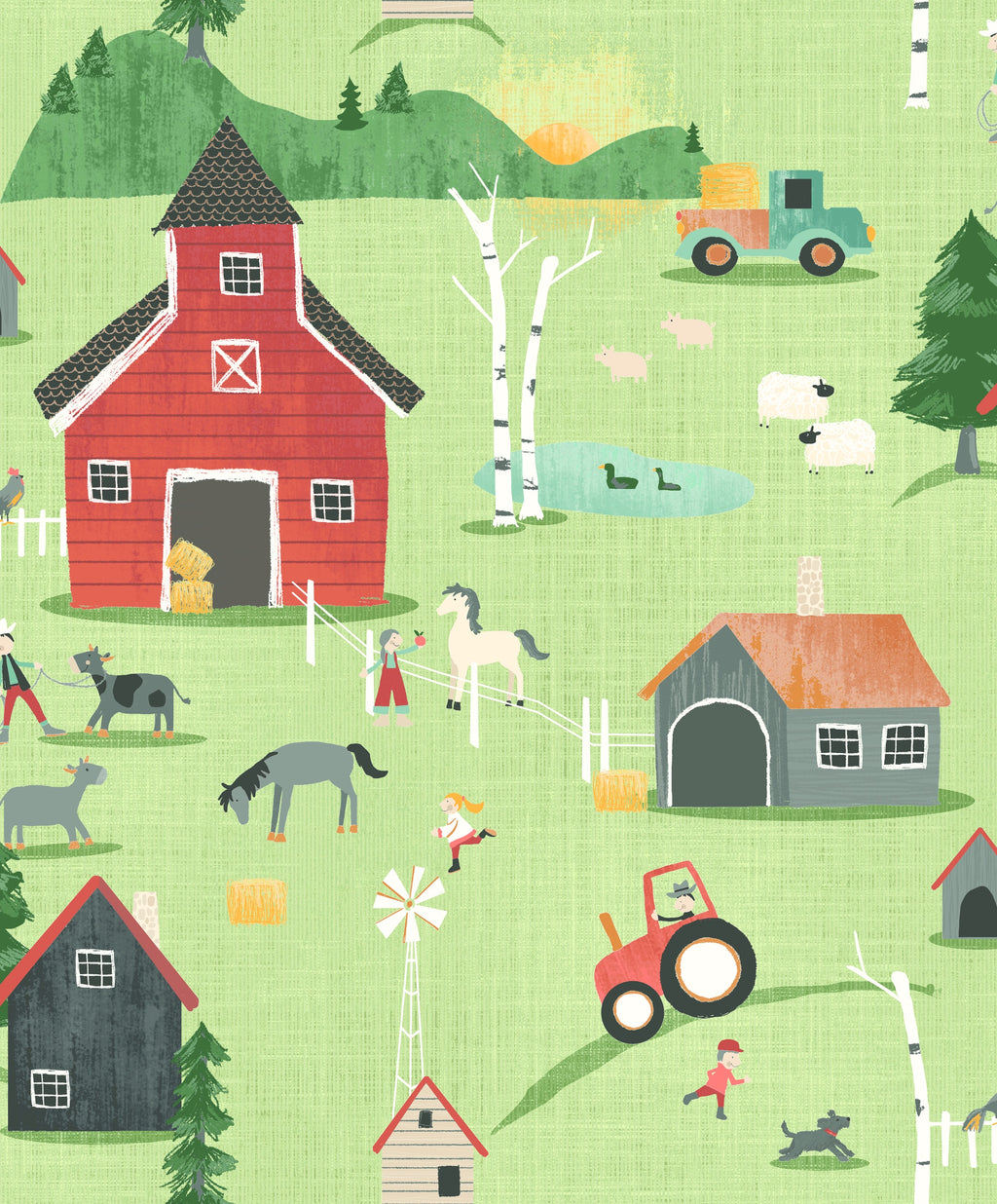 Masureel behang FARM TEAL