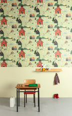 Masureel behang FARM TEAL in interieur