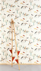 Masureel behang PONY TEAL in interieur