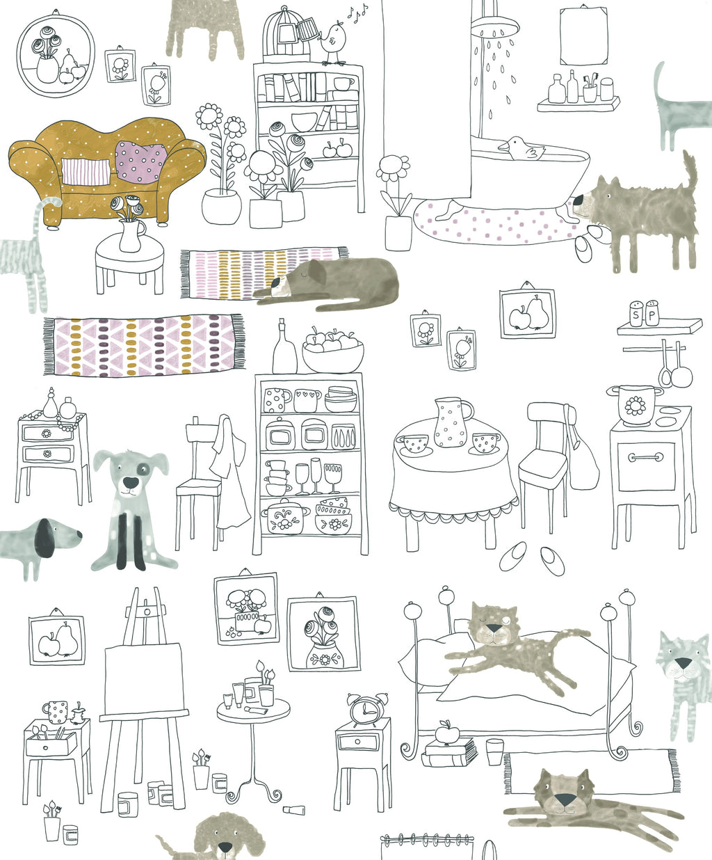 Masureel behang PETS AMBER