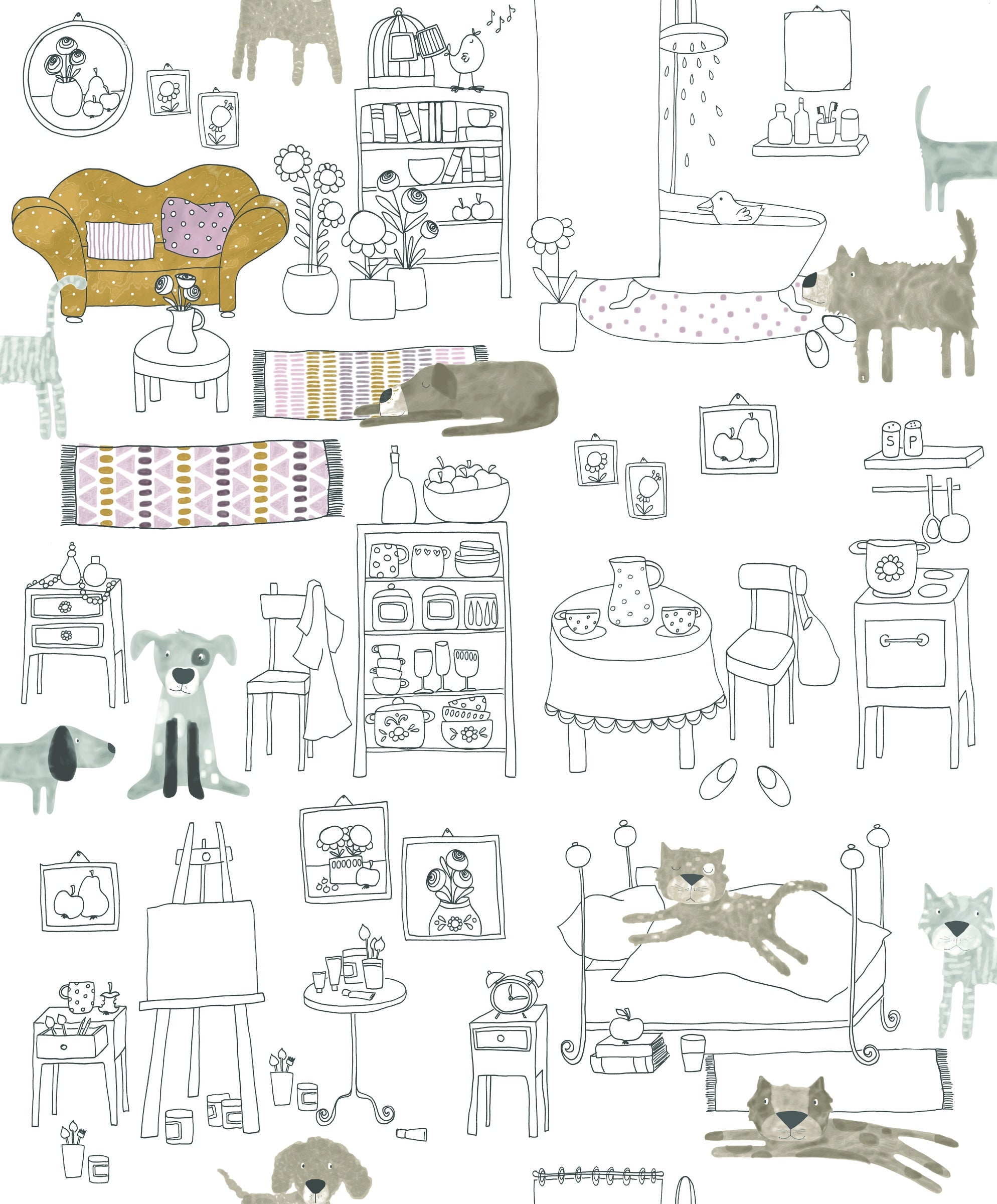 Masureel behang PETS AMBER