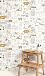 Masureel behang PETS AMBER in interieur