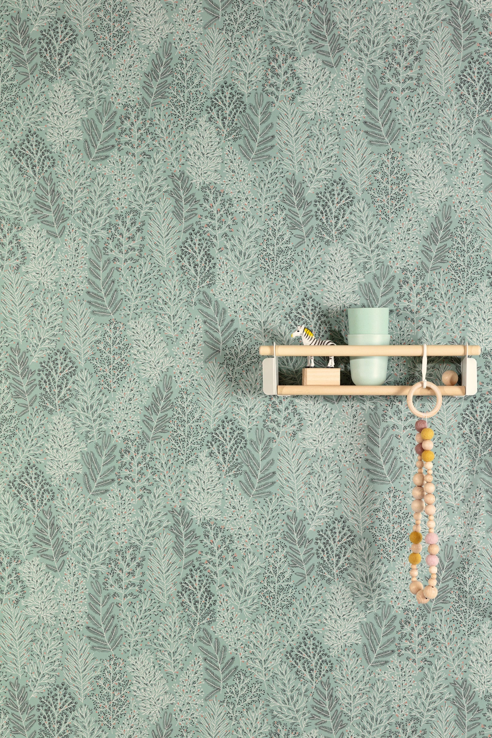 Masureel behang LEAFY MEADOW in interieur