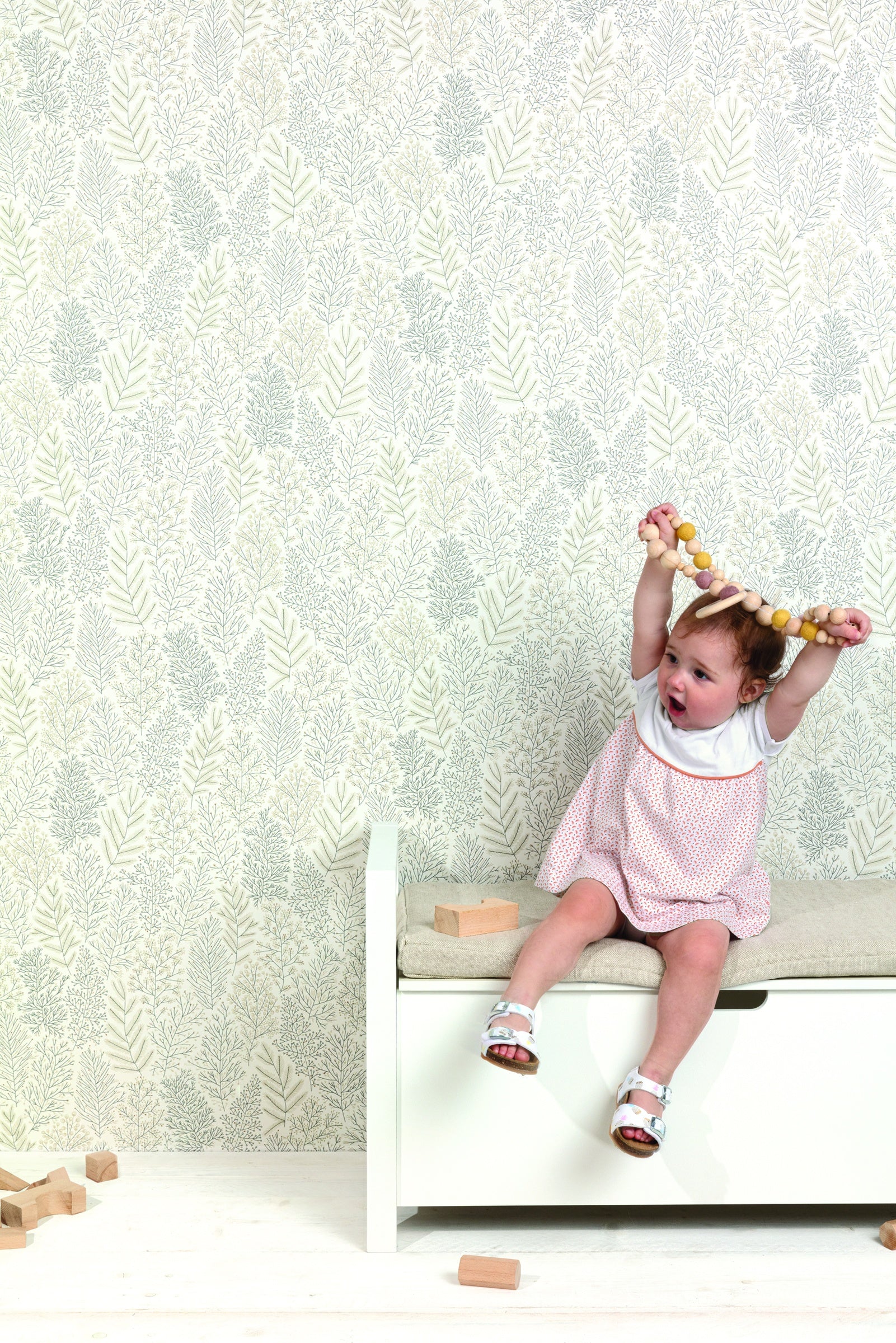 Masureel behang LEAFY SAND in interieur