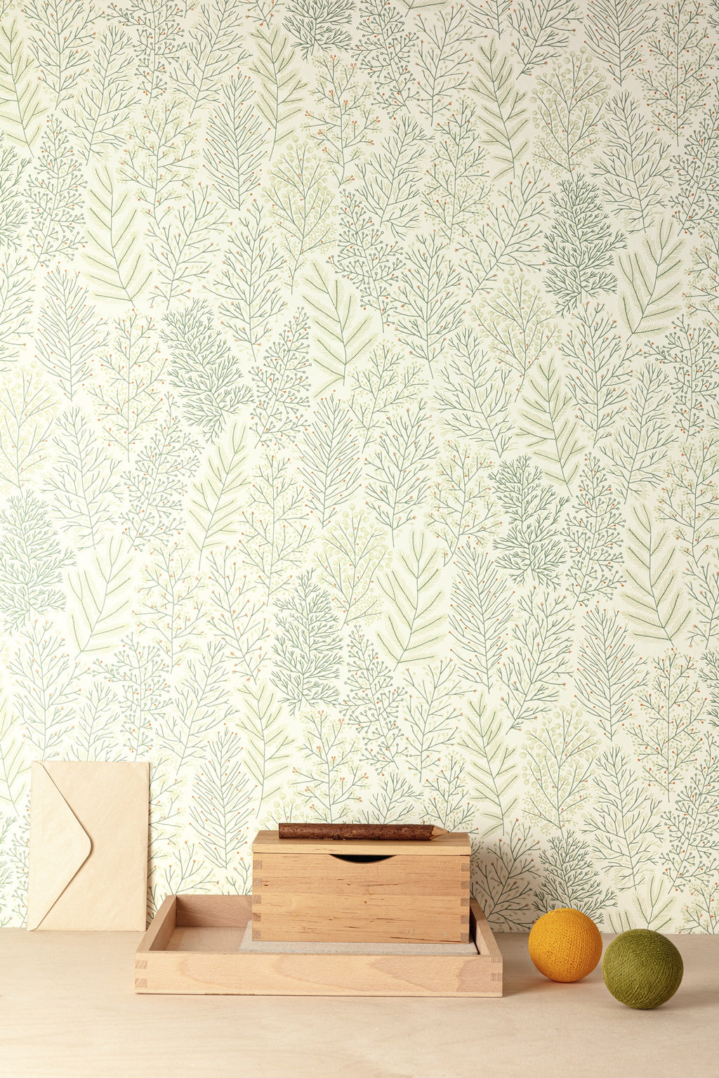 Masureel behang LEAFY TEAL in interieur