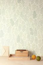 Masureel behang LEAFY TEAL in interieur