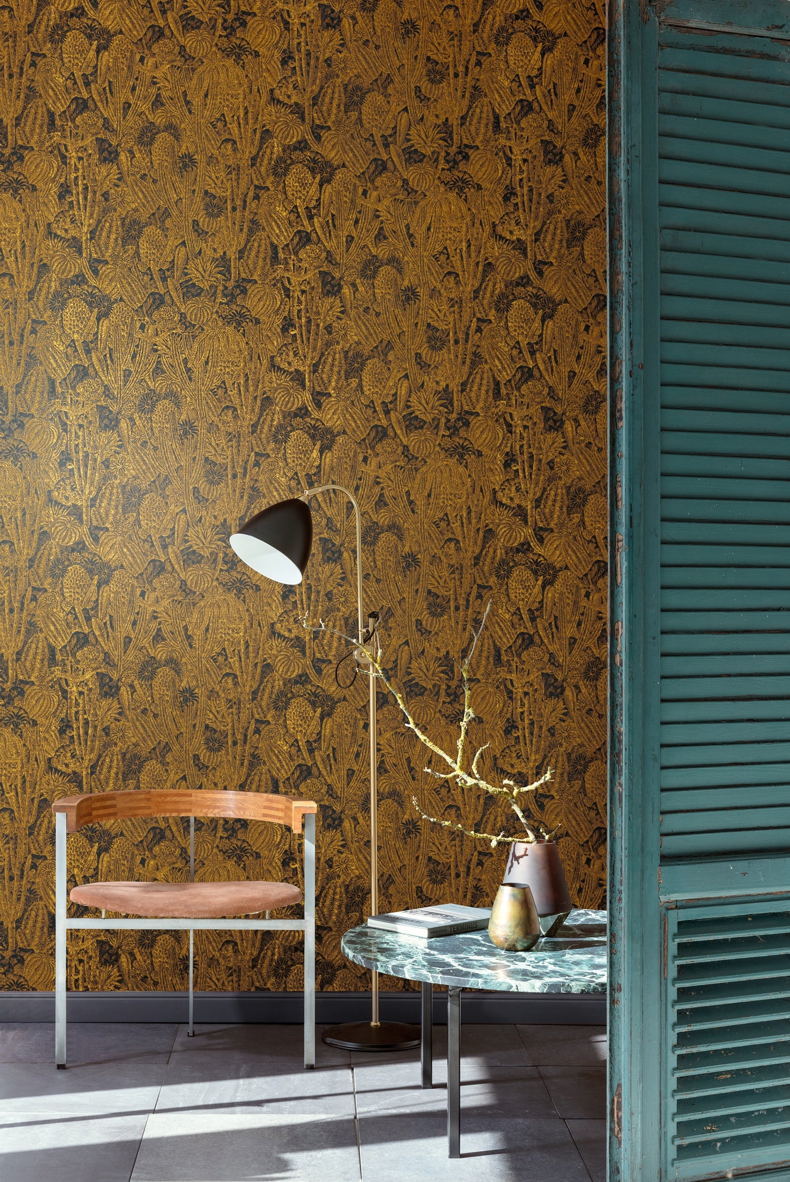 Masureel behang Cactus Gold in interieur