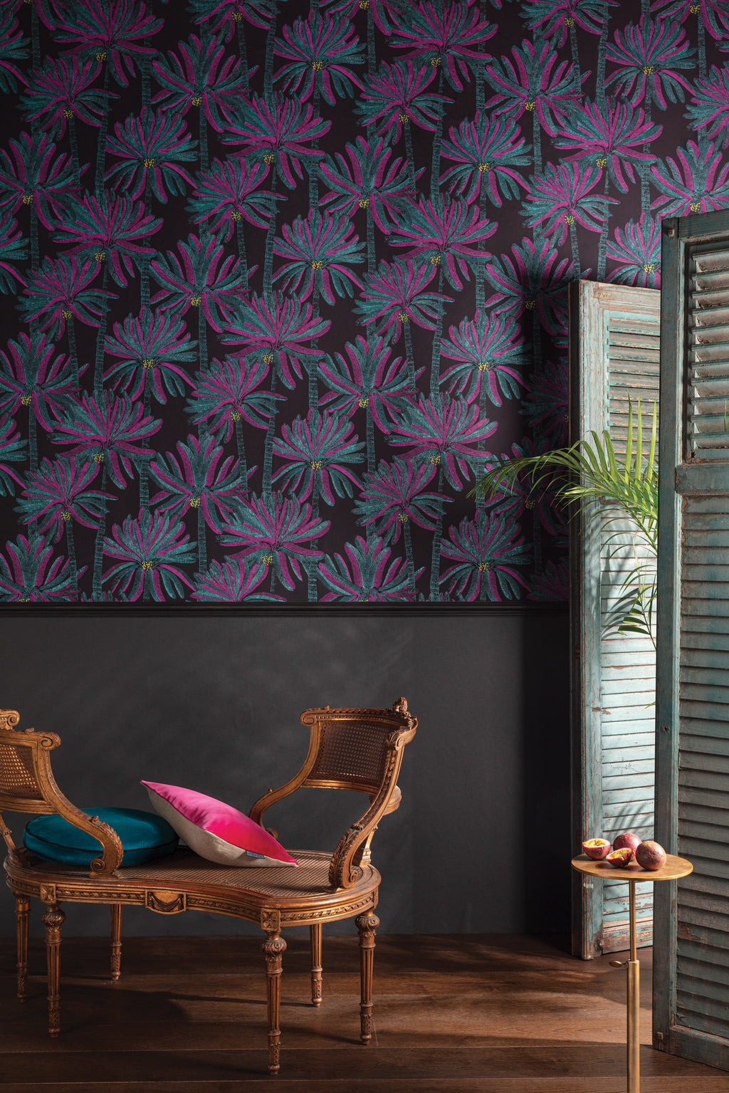 Masureel behang Palmary Viridian in interieur