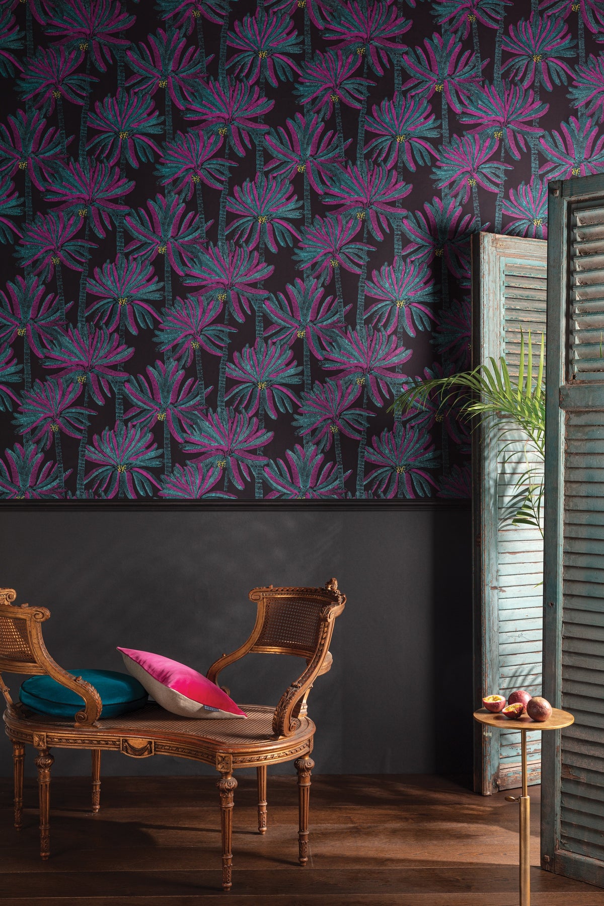 Masureel behang Palmary Viridian in interieur