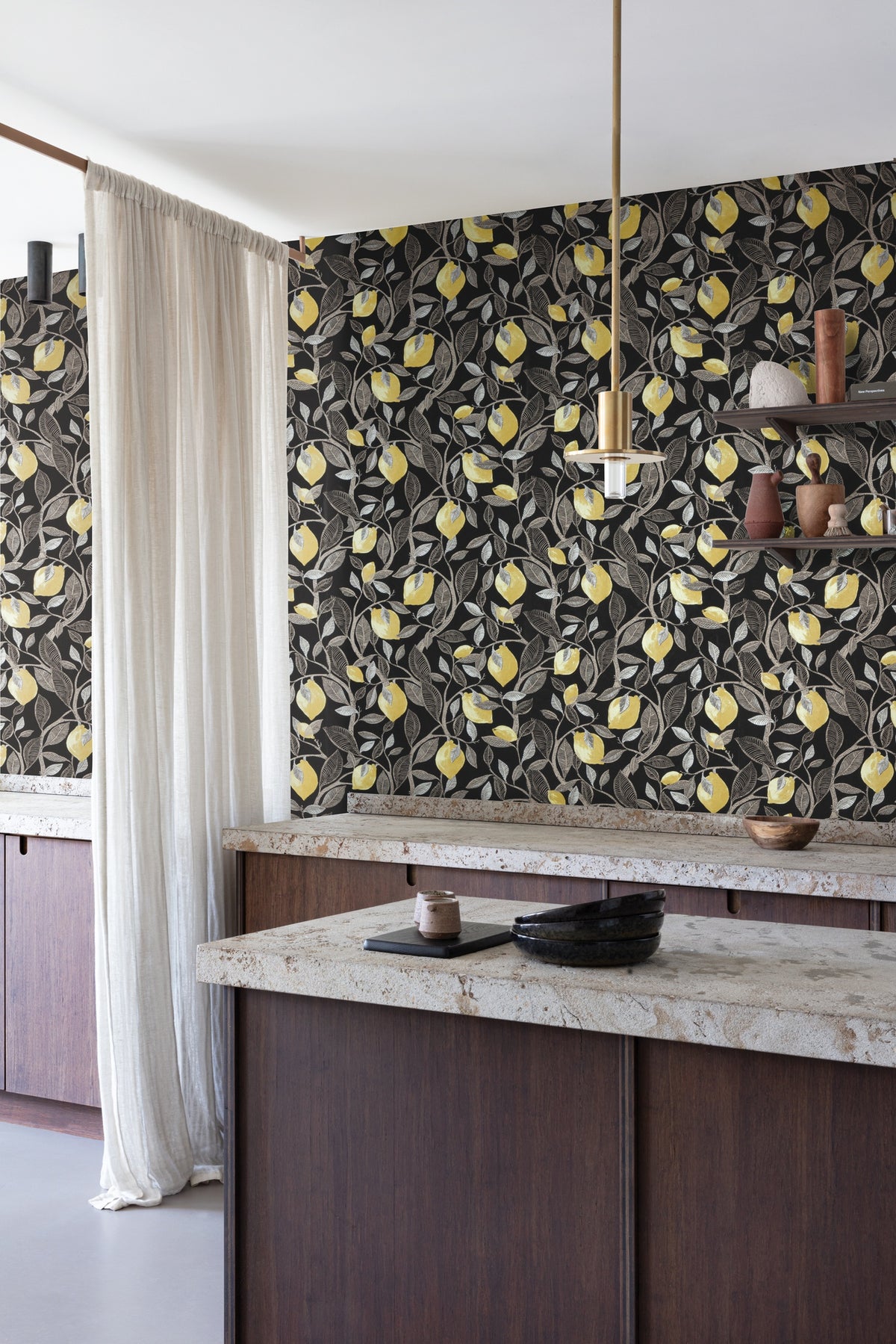 Masureel behang Limone Bronze in interieur