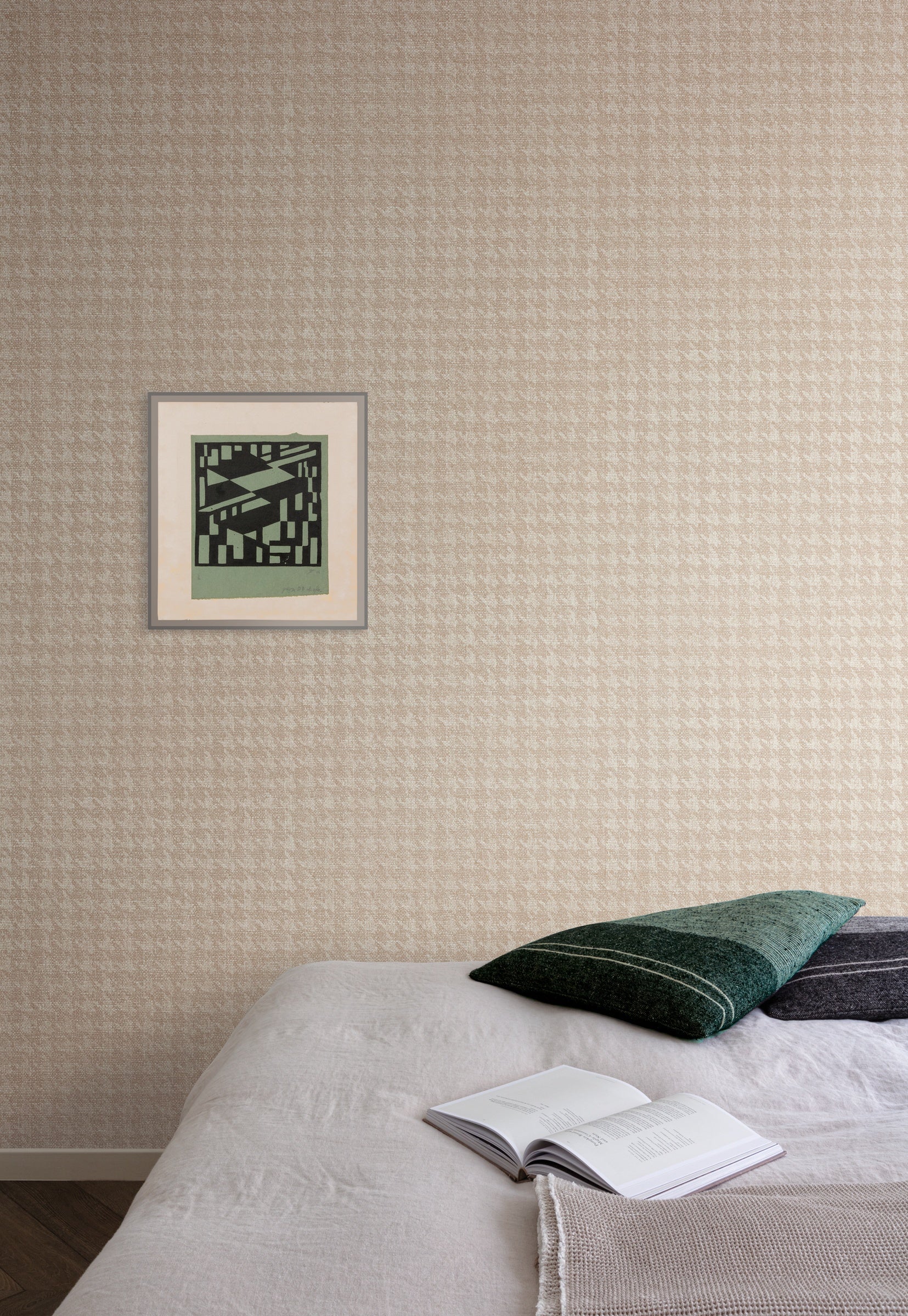 Masureel behang Gigi Taupe in interieur