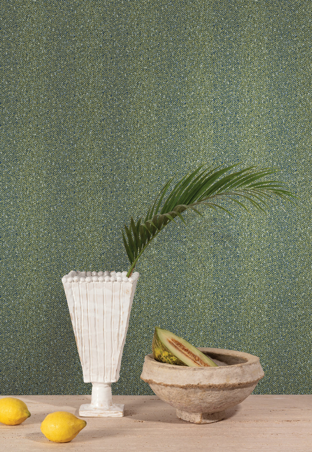 Masureel behang Hugo Lime in interieur