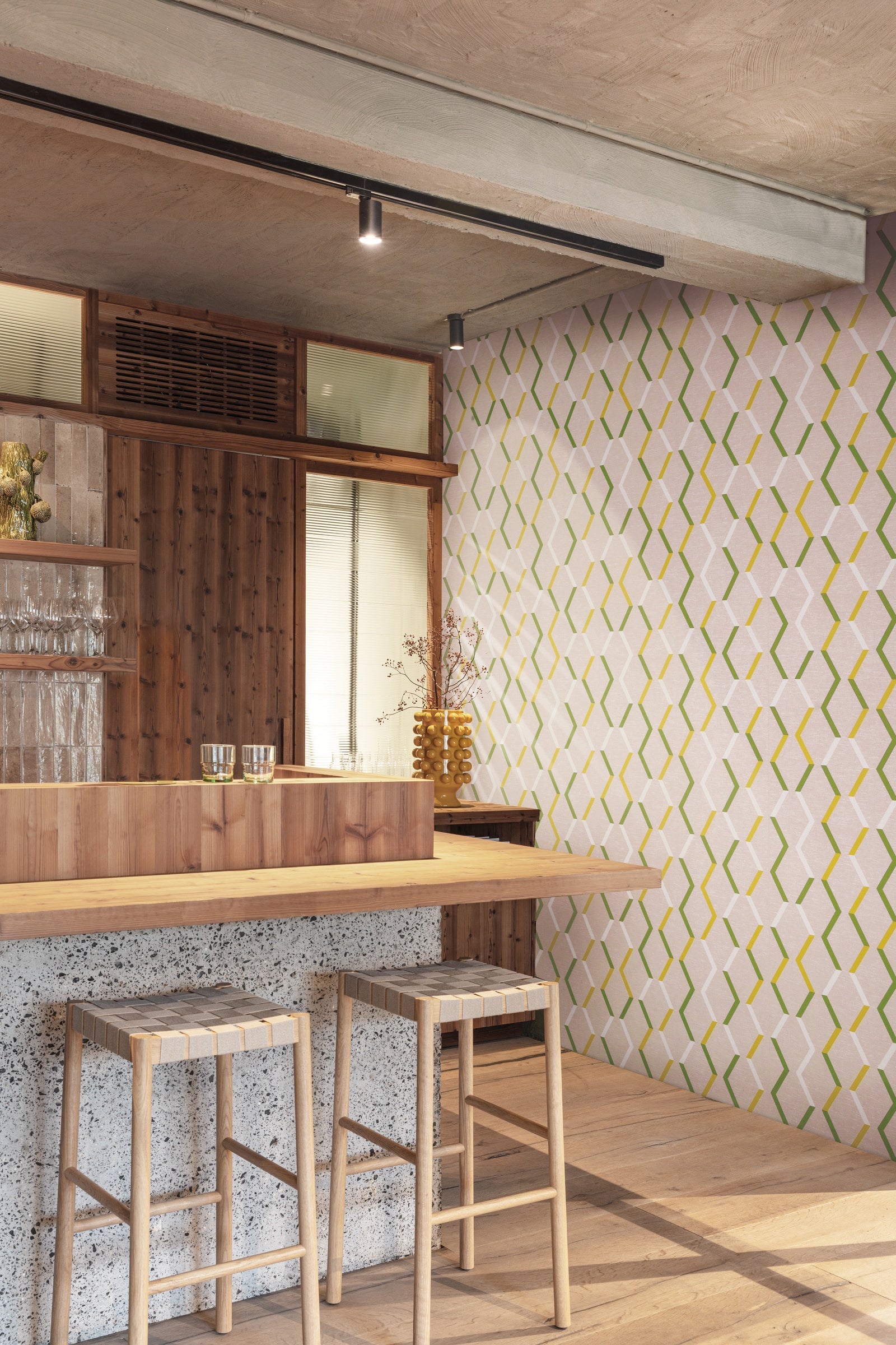 Masureel behang Zigzag Fawn in interieur
