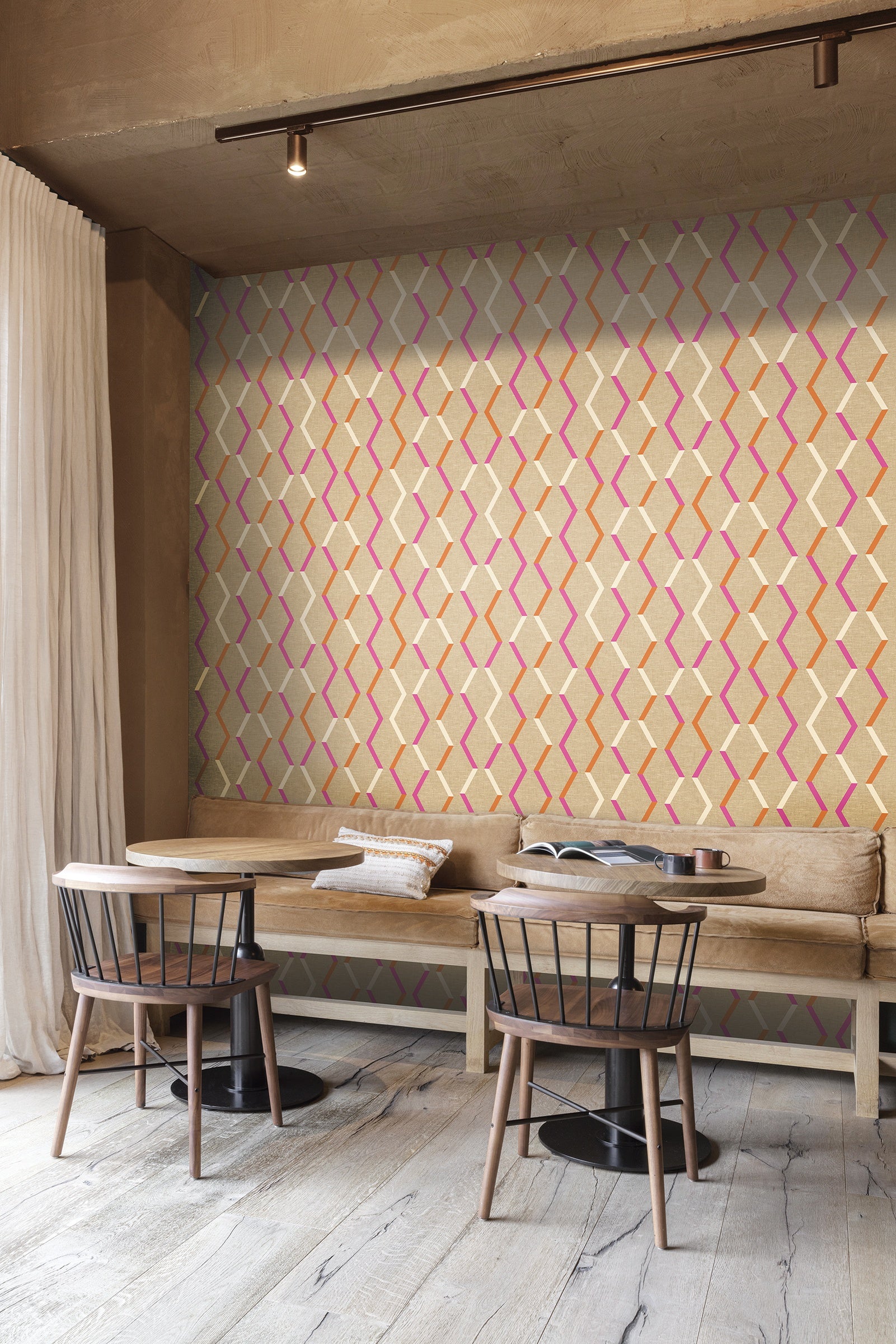 Masureel behang Zigzag Punch in interieur
