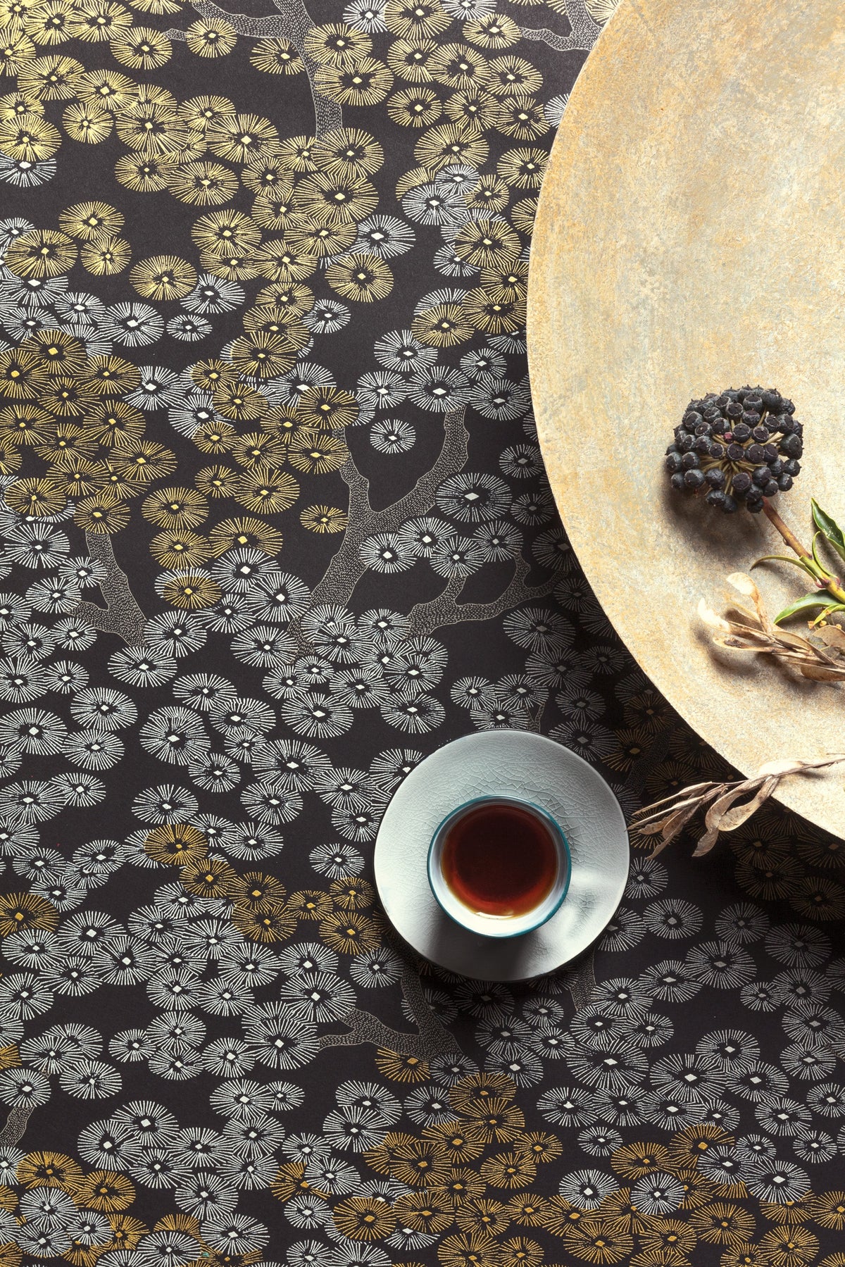 Masureel behang Yuka Gold in interieur