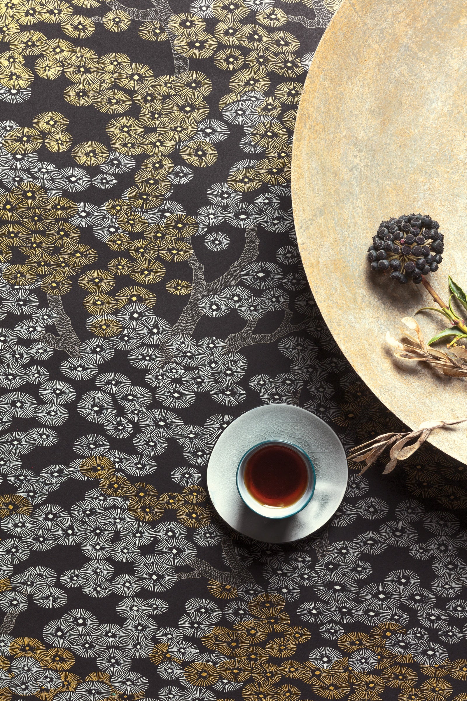 Masureel behang Yuka Gold in interieur