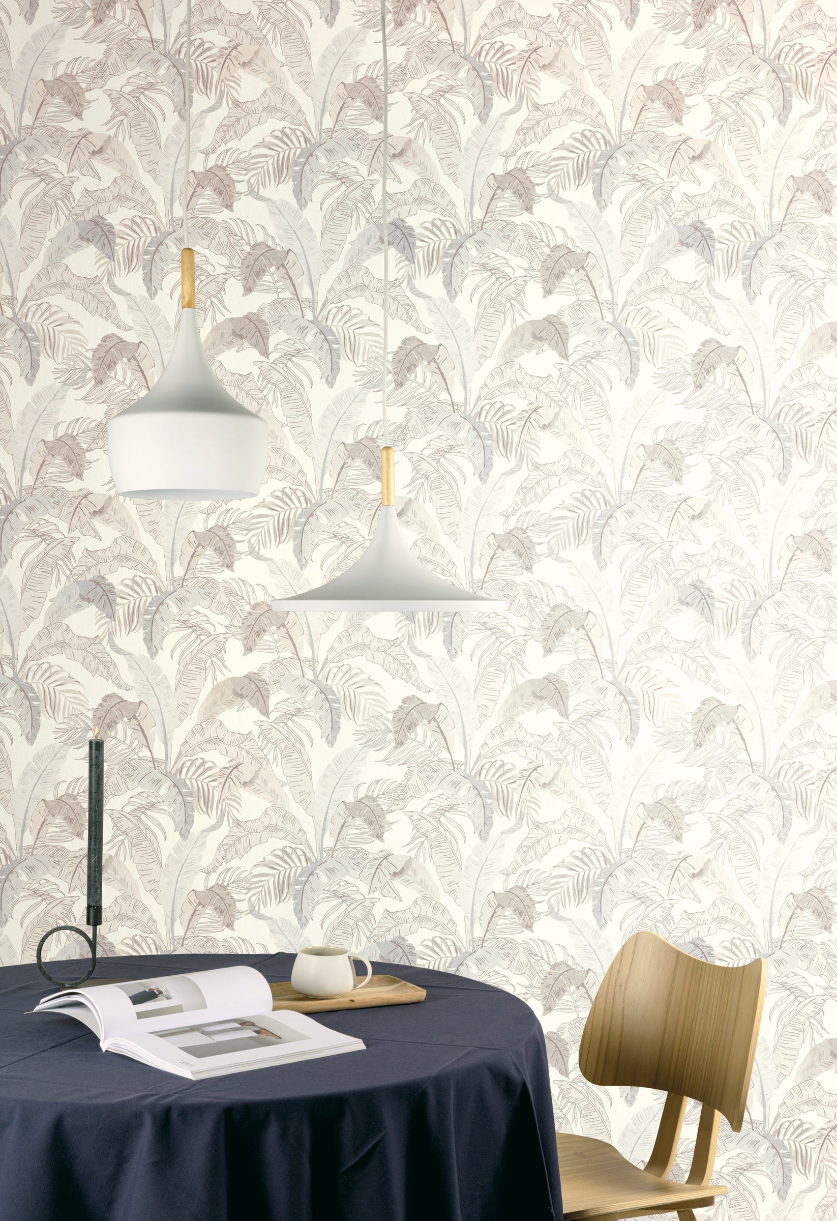 Masureel behang Botanic Snow in interieur