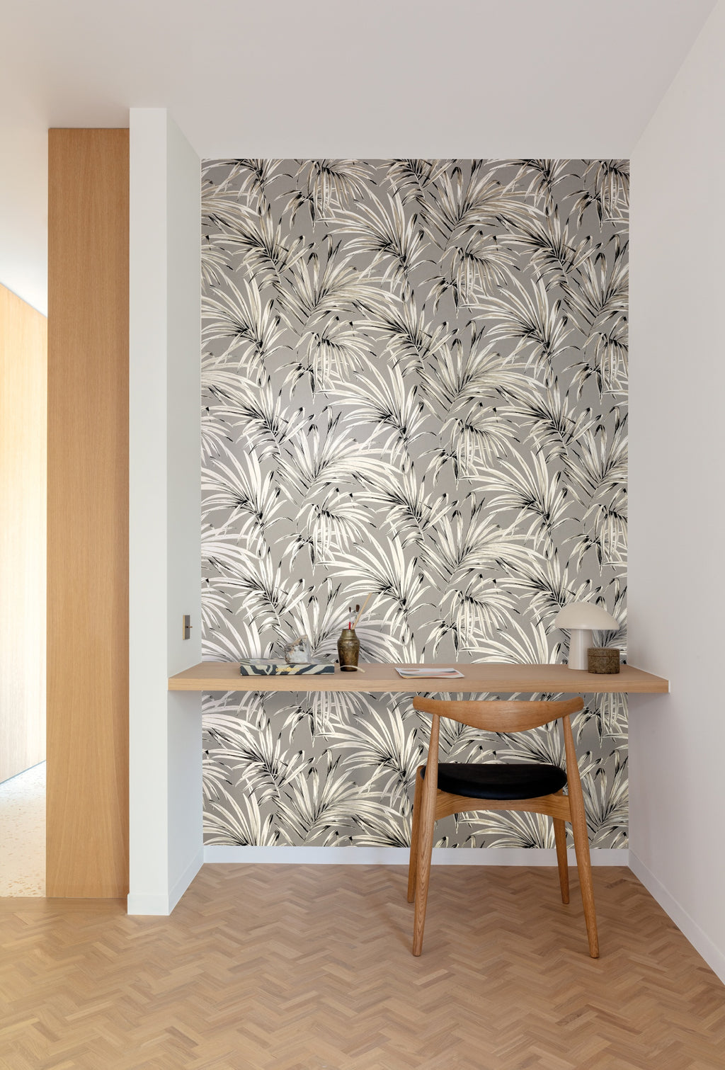 Masureel behang Palm Midnight in interieur